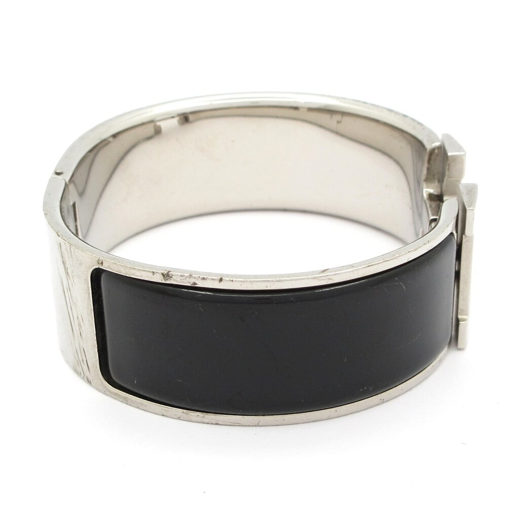 Hermès Clic Clac H Bangle Silver Black - Picture 2 of 6
